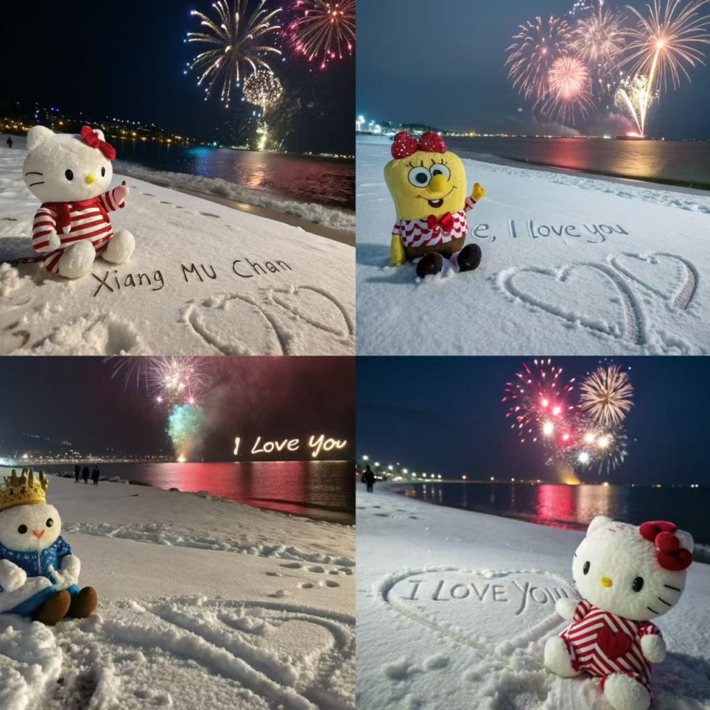 图片[1]-【2024.12.05】AI HelloKitty雪地代写玩法，高需求AI定制雪地写字教程-小鱼项目网